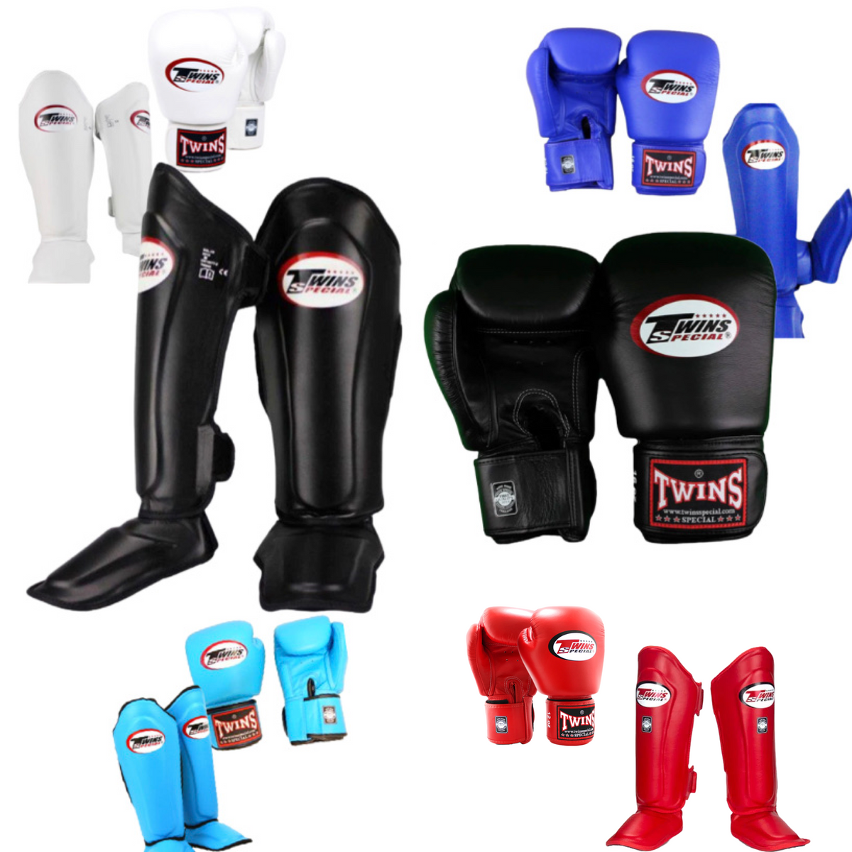 Boxing gloves and shin best sale guards set