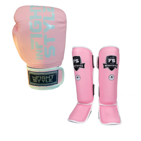 InFightStyle Pink Pastel Set- Shinpads and gloves