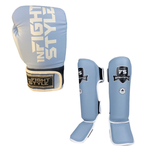 InFightStyle Blue Pastel Set- Shinpads and gloves