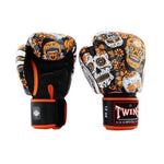 Gants tête de mort Twins Orange Sugar