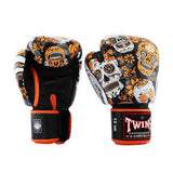 Gants tête de mort Twins Orange Sugar