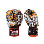 Twins Orange Sugar skull gloves